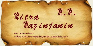 Mitra Mazinjanin vizit kartica